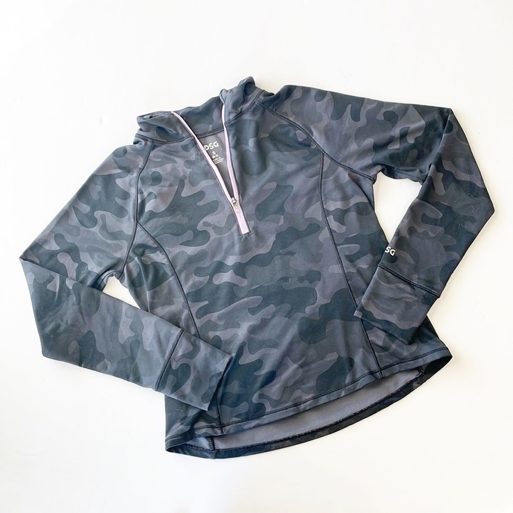 DSG black camouflage half zip up jacket